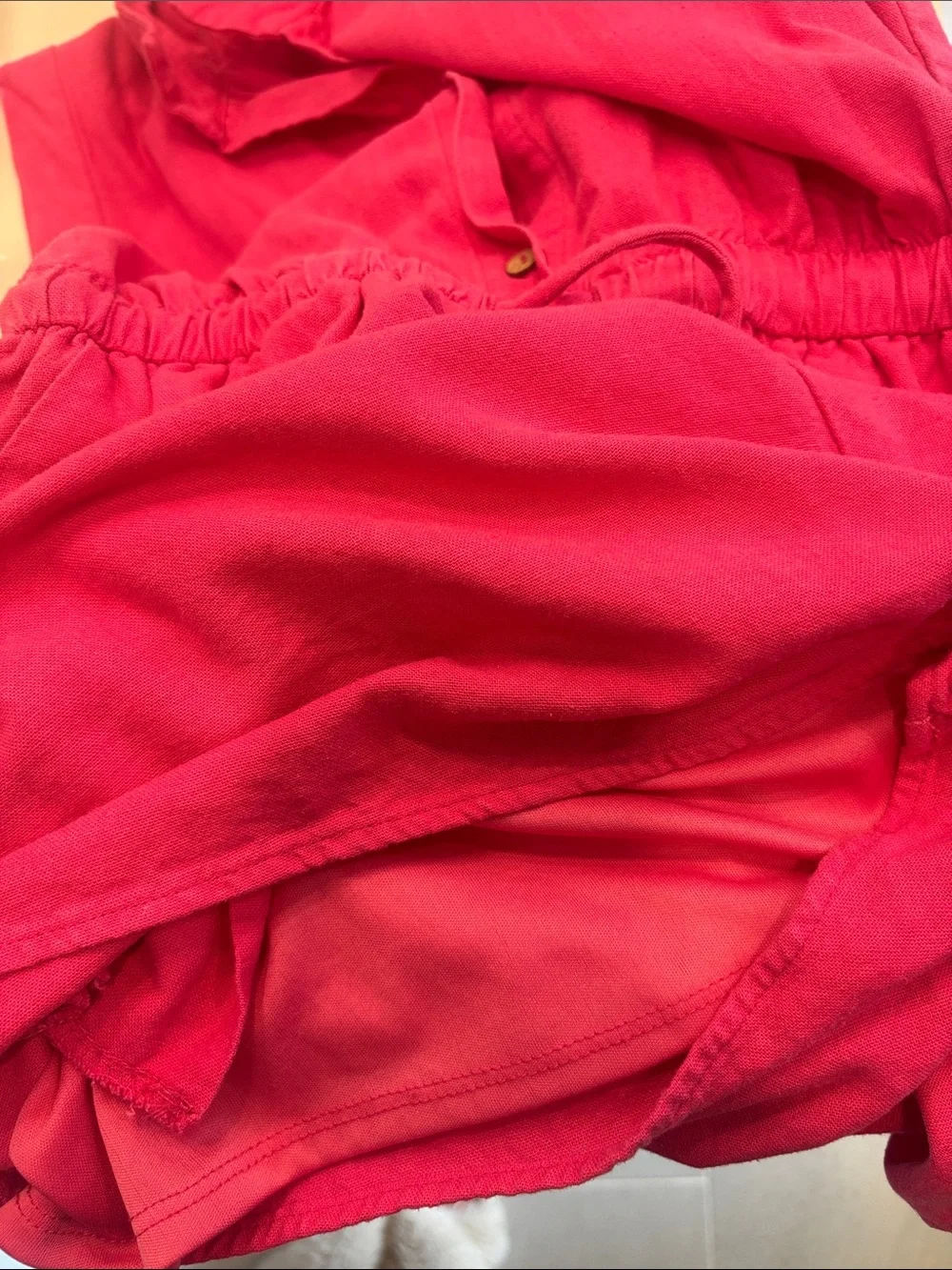 Women’s Hot Pink Button-Front Romper